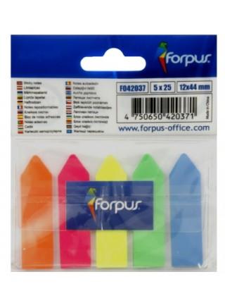 FORPUS Индексы-"стрелочки" пластиковые 12х44мм неон 5 цветов по 25л FORPUS Индексы-"стрелочки" пластиковые 12х44мм неон 5 цветов по 25л