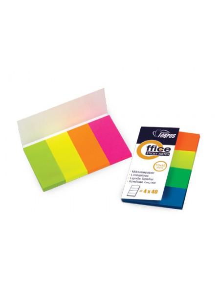 FORPUS Индексы бумажные 20х50мм неон 4 цвета по 40л FORPUS Индексы бумажные 20х50мм неон 4 цвета по 40л