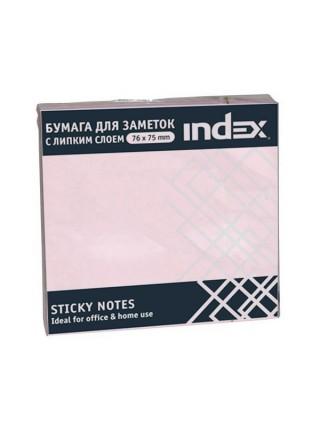 INDEX Бумага для заметок с липким слоем, разм. 76х75 мм, 100 л., пастельные тона INDEX Бумага для заметок с липким слоем, разм. 76х75 мм, 100 л., пастельные тона