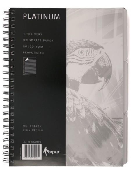 FORPUS Тетрадь на гребне Platinum, A4, 100 л., в линейку
