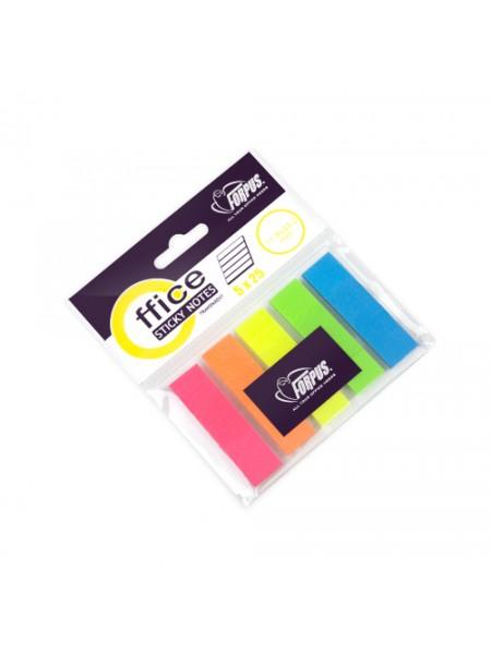 FORPUS Индексы пластиковые 12х44мм неон 5 цветов по 25л FORPUS Индексы пластиковые 12х44мм неон 5 цветов по 25л