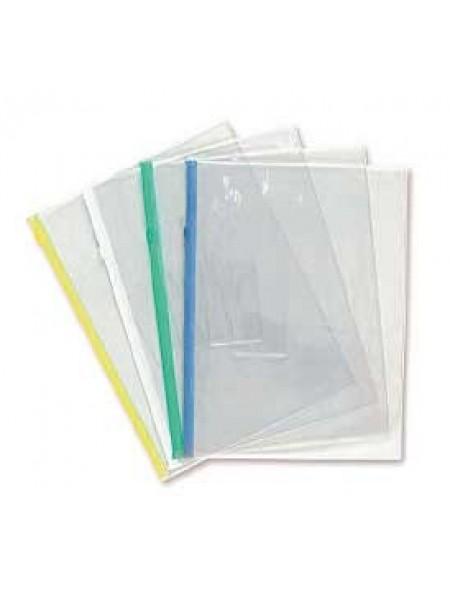 БЮРОКРАТ Папка на молнии ZIP, B4, карман под визитку, толщина пластика 0,18 мм, ассорти