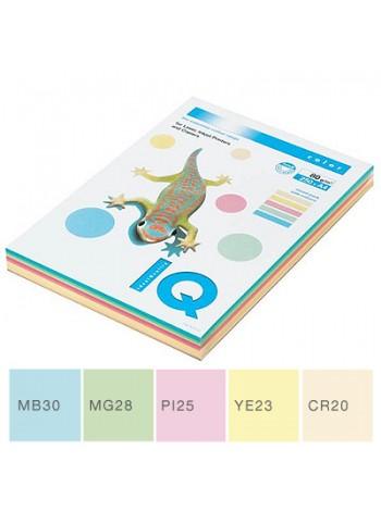Набор цветной бумаги IQ COLOR, пл. 80г/м2, ф.А4, 250л, пастельные тона