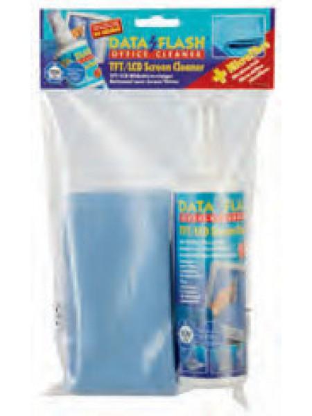 Data-Flash Набор чистящий для экранов 250мл спрей + салфетка микрофибра 40х40см