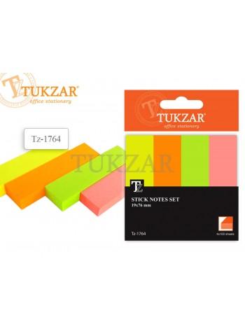 TUKZAR Индексы бумажные 19х75мм 4 цвета по 100л