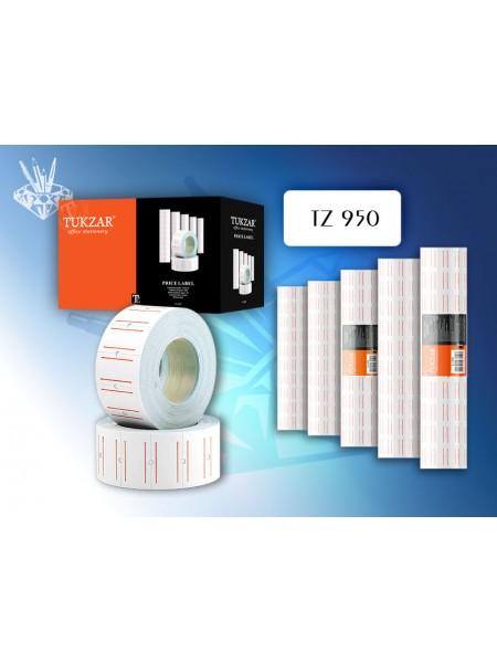 TUKZAR Ценник белый, 21.4 х 12 мм, 950 шт в ленте