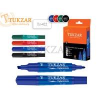 TUKZAR Маркер перманентный 2-х сторонний TWINGO, пулевидный/скошенный наконечник, 2-6 мм
