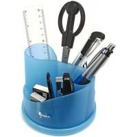 FORPUS Настольный органайзер, 9 предметов, вращающийся, синий ROTARY