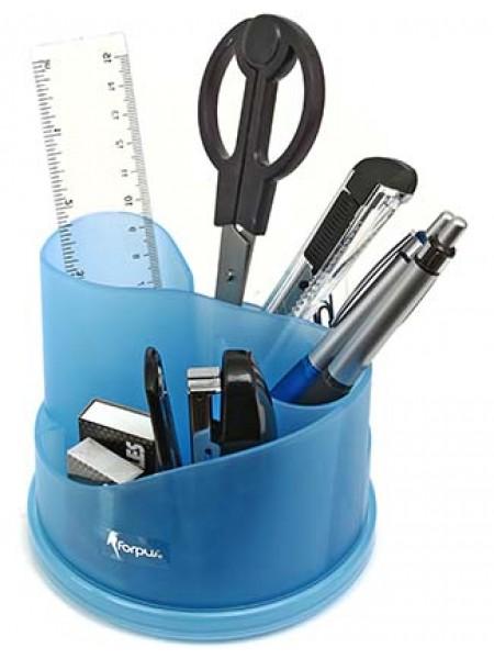 FORPUS Настольный органайзер, 9 предметов, вращающийся, синий ROTARY