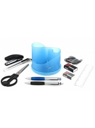 FORPUS Настольный органайзер, 9 предметов, вращающийся, синий ROTARY