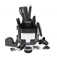 FORPUS Настольный органайзер, 14 предметов, вращающийся, черный