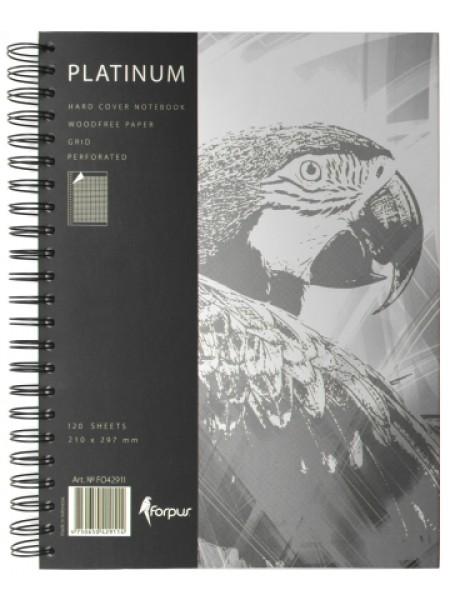 FORPUS Тетрадь на гребне Platinum, A4, 120 л., в клетку