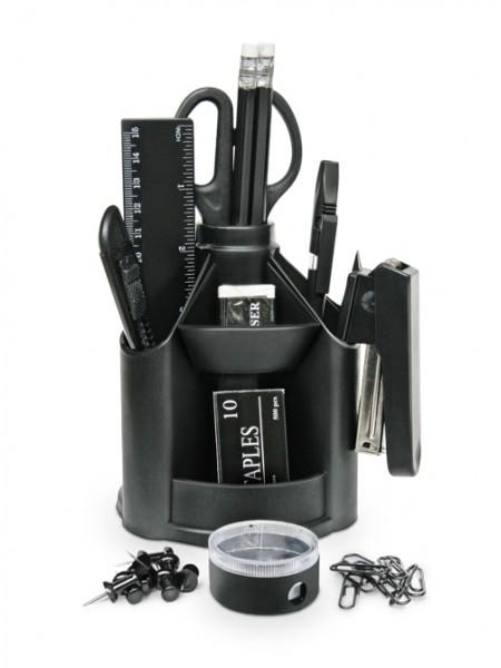 FORPUS Настольный органайзер, 11 предметов, вращающийся, черный