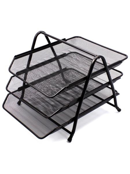 FORPUS Лоток для бумаг горизонтальный металлический трехсекционный 280х350х300 мм FORPUS Лоток для бумаг горизонтальный металлический трехсекционный 280х350х300 мм