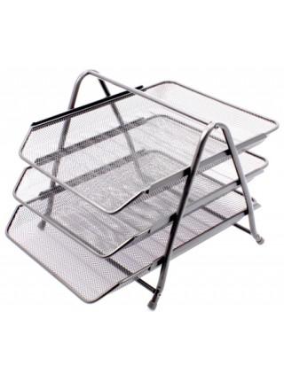 FORPUS Лоток для бумаг горизонтальный металлический трехсекционный 280х350х300 мм FORPUS Лоток для бумаг горизонтальный металлический трехсекционный 280х350х300 мм