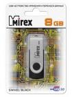Mirex  8Gb USB FlashDrive SWIVEL BLACK, мет.откидная дужка на разъем