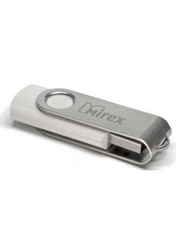 Mirex  8Gb USB FlashDrive SWIVEL WHITE, мет.откидная дужка на разъем