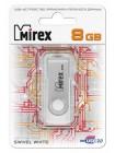 Mirex  8Gb USB FlashDrive SWIVEL WHITE, мет.откидная дужка на разъем
