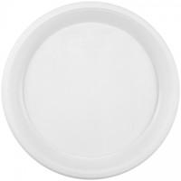 Тарелка пластиковая одноразовая, d 205мм, белая, 100 шт/уп
