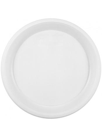Тарелка пластиковая одноразовая, d 205мм, белая, 100 шт/уп