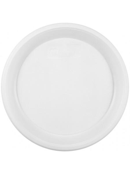 Тарелка пластиковая одноразовая, d 205мм, белая, 100 шт/уп