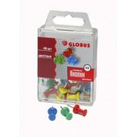 ГЛОБУС Кнопки канцелярские силовые по 40 шт., цветные