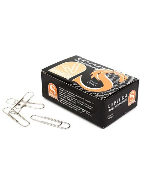 SPONSOR Скрепки 33мм никелированные 100шт/уп SPONSOR Скрепки 33мм никелированные 100шт/уп