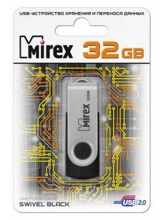 Mirex 32Gb USB FlashDrive SWIVEL BLACK, мет.откидная дужка на разъем Mirex 32Gb USB FlashDrive SWIVEL BLACK, мет.откидная дужка на разъем
