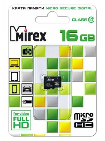 Mirex SDHC Card Micro (Class 10) 16Gb без адаптера 13612-MC10SD16