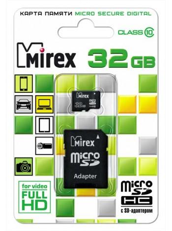Mirex SDHC Card Micro (Class 10) 32Gb с адаптером 13613-AD10SD32