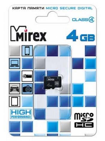 Mirex SDHC Card Micro (Class  4)  4Gb без адаптера 13612-MCROSD04