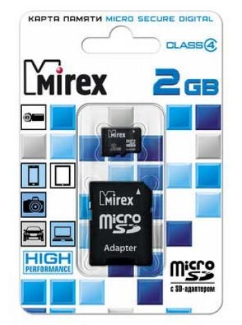 Mirex SDHC Card Micro (Class  4)  2Gb с адаптером 13613-ADTMSD02