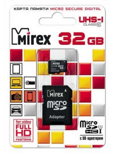 Mirex SDHC Card Micro 32Gb UHS-I (Class 10) с адаптером 13613-ADSUHS32 Mirex SDHC Card Micro 32Gb UHS-I (Class 10) с адаптером 13613-ADSUHS32
