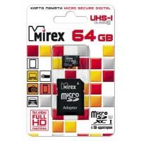 Mirex SDXC Card Micro 64Gb UHS-I (Class 10) с адаптером 13613-AD10SD64