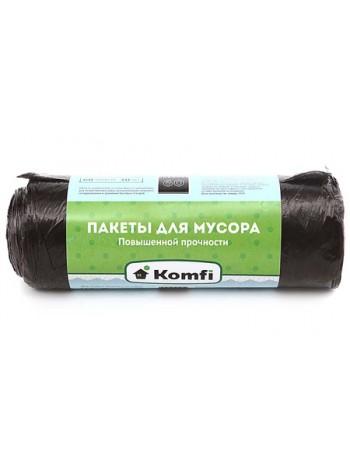 Komfi Пакеты для мусора  60л, повышенной прочности, 30 шт/рул, черные
