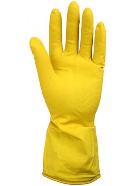 Komfi Перчатки латексные с хлопковым напылением, желтые Komfi Перчатки латексные с хлопковым напылением, желтые