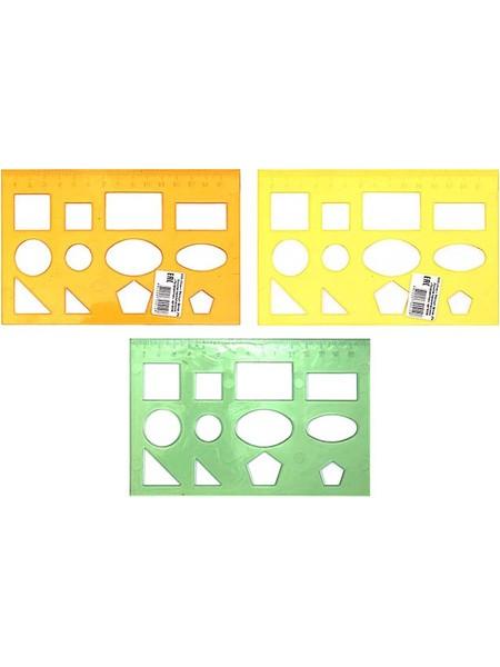 ЭСИР Линейка пластиковая трафаретная, 15 см, ассорти ЭСИР Линейка пластиковая трафаретная, 15 см, ассорти