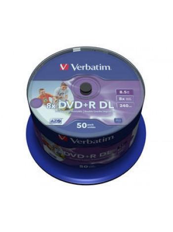 Verbatim DVD+R диск 8.5 Гб 8х, Double Layer, Printable, по 50 шт. CakeBox