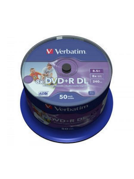 Verbatim DVD+R диск 8.5 Гб 8х, Double Layer, Printable, по 50 шт. CakeBox Verbatim DVD+R диск 8.5 Гб 8х, Double Layer, Printable, по 50 шт. CakeBox