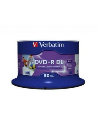 Verbatim DVD+R диск 8.5 Гб 8х, Double Layer, Printable, по 50 шт. CakeBox Verbatim DVD+R диск 8.5 Гб 8х, Double Layer, Printable, по 50 шт. CakeBox