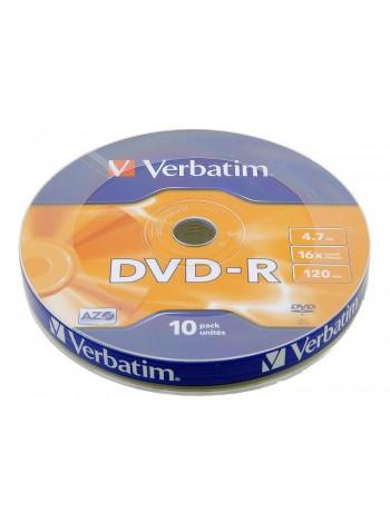 Verbatim DVD-R диск 4.7Gb 16x DLP Matt Silver, по 10 шт. в плёнке