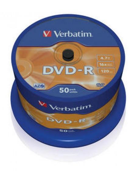 Verbatim DVD-R диск 4.7Gb 16x DLP Matt Silver, по 50 шт. CakeBox Verbatim DVD-R диск 4.7Gb 16x DLP Matt Silver, по 50 шт. CakeBox