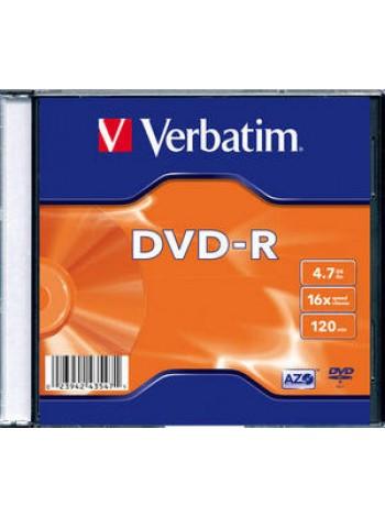 Verbatim DVD-R диск 4.7Gb 16x DLP Matt Silver, Slim Case
