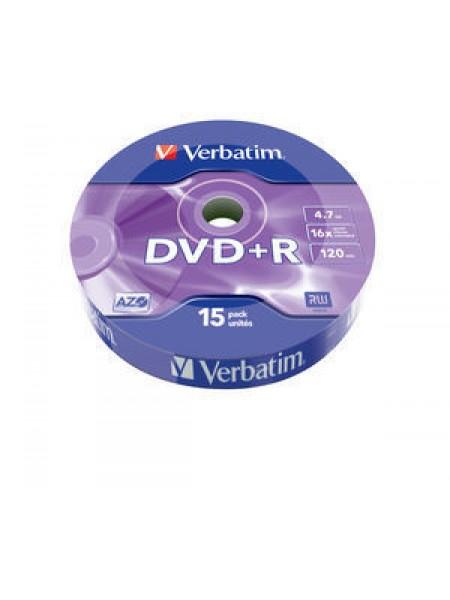 Verbatim DVD+R диск 4.7Gb 16x DLP Matt Silver, по 15 шт. в плёнке Verbatim DVD+R диск 4.7Gb 16x DLP Matt Silver, по 15 шт. в плёнке