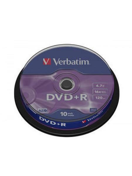 Verbatim DVD+R диск 4.7Gb 16x DLP Matt Silver, по 10 шт. CakeBox Verbatim DVD+R диск 4.7Gb 16x DLP Matt Silver, по 10 шт. CakeBox