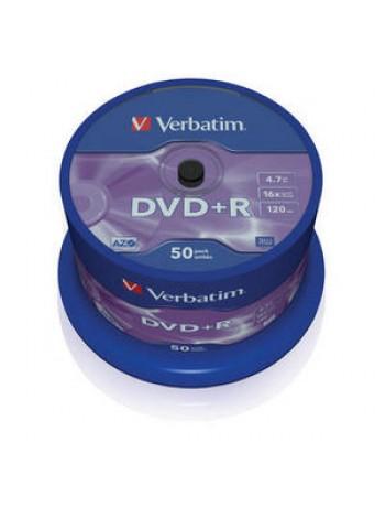 Verbatim DVD+R диск 4.7Gb 16x DLP Matt Silver, по 50 шт. CakeBox
