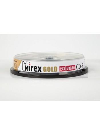 Mirex CD-R GOLD диск 700Mb 24х, по 10 шт. CakeBox, оптимально для АУДИО!