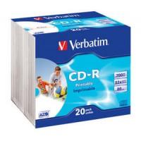 Verbatim CD-R диск 700Mb 52х AZO Wide Printable ID Branded, по 20 шт. Slim