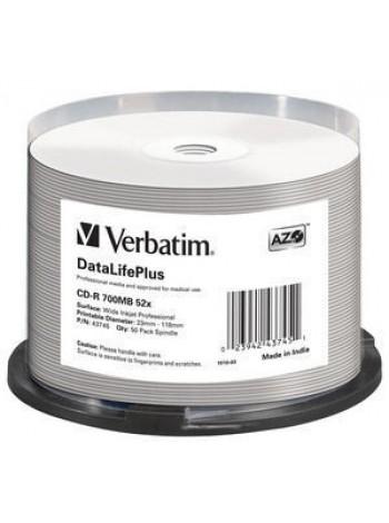 Verbatim CD-R диск 700Mb 52х DL+ Wide Printable, по 50 шт. CakeBox