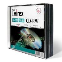 Mirex CD-RW диск 700 Mb 12х Slim Case, 5шт